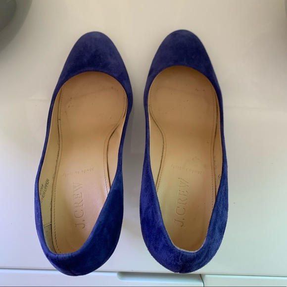 J. Crew Iris Blue Leather Suede Pump Stiletto Heel - Picture 7 of 15